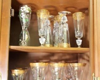 Tiffin Gold Trim Stemware