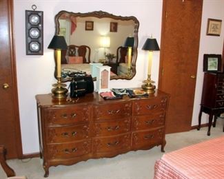 Bassett Dresser, Chapman Brass Lamps