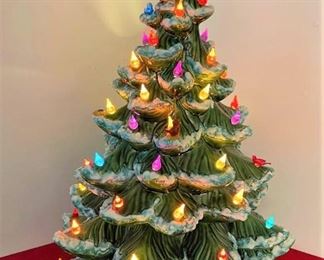 EXTRA LARGE CERAMIC LIGHTED CHRISTMAS TREE