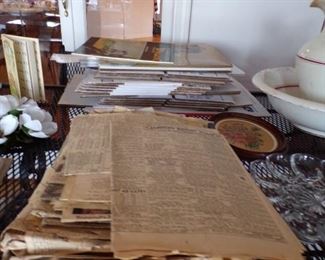 newspaper clippings saved from WWII