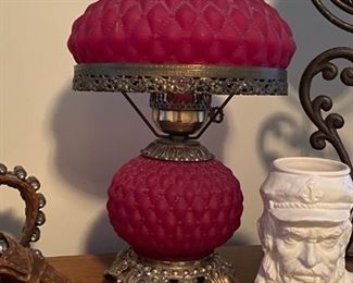 Vintage Accurate Casting Co. Cranberry Lamp