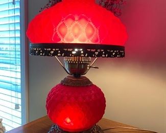 Vintage Accurate Casting Co. Cranberry Lamp