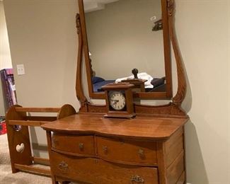 Antique 3 drawer dresser with mirror