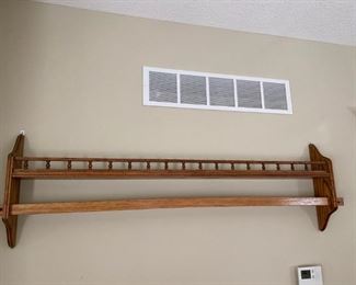 Large oak wall shelf