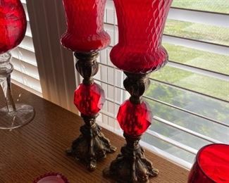 Ruby Red Candle Pair