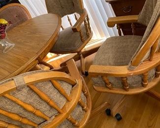Set of 3 Rolling Kitchen Chairs 