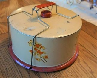 Vintage metal cake carrier
