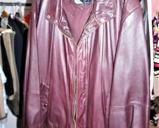 Mens Oxblood leather jacket, Members Only