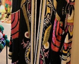vintage womens beaded happy coat evening wear