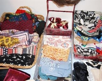ladies scarves, handkerchiefs, silk scarves, vintage, bandanas, hankies