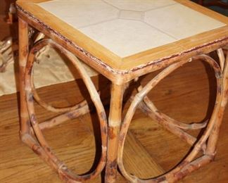 Bamboo rattan plant stand