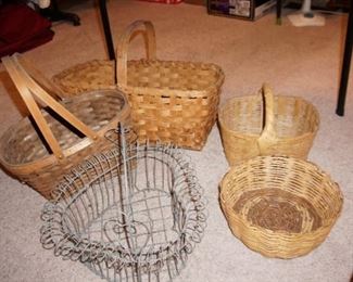 wicker baskets, wire basket
