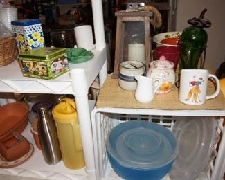 Kitchenware, Pyrex and glass dishes, mugs, serving utensils, bowls, cookware, etc.