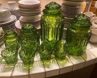 Vintage Green Glass Art