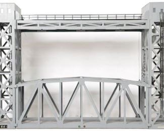 CURRENT OFFER: $100   LOT 7: Lionel 12782 lift bridge for parts or repair  
Description: Lionel modern O gauge 12782 lift bridge. Missing control box, power supply and other accessories. Bridge only. Appears to be C7-8. Sold as is shown in the photos.