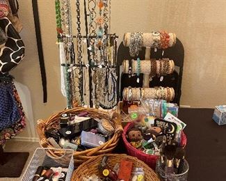 Costume Jewelry, Makeup, Keychains, buttons, Pins