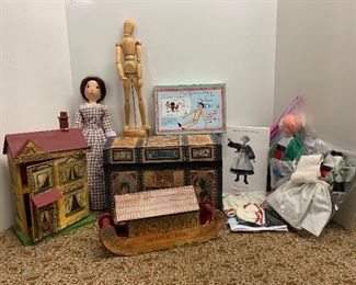 Wood dolls and reproduction items