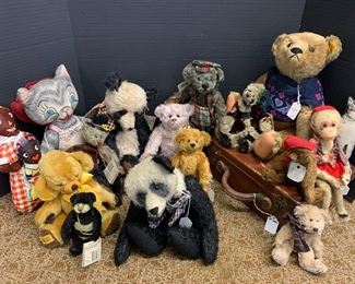 Assorted bears and animals including Merrythought.