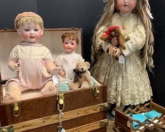 Antique German dolls and accessories