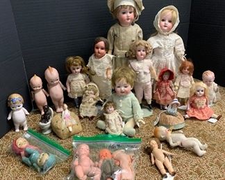 Antique bisque dolls and all-bisques