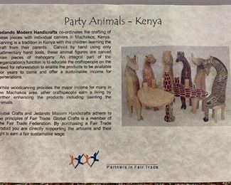 Hand carved animal set from Kenya