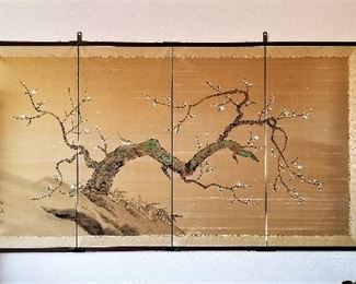 Oriental art.. silk 4 panel
