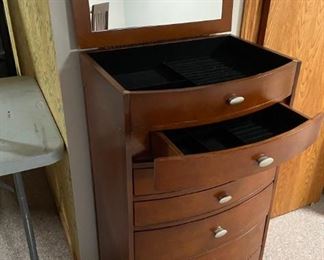 Jewelry & Lingerie Chest, 7 Drawers with Lift Top and Side Door