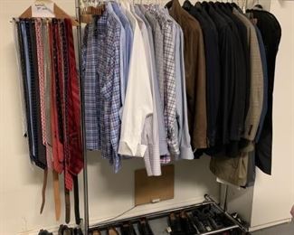NIce Men's Large shirts and shoes (size 9-9.5)
