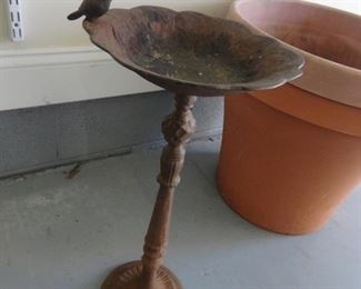 Heavy metal bird bath (remember they need water in the winter too!)
