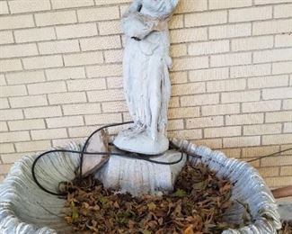 Large...heavy ... concrete bird bath