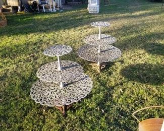 Aluminum stands with cast iron bases