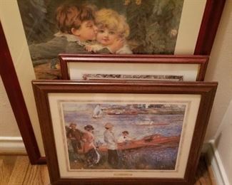 Various framed prints 