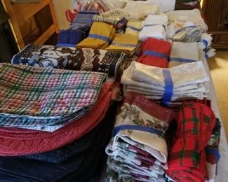 Vintage and modern linens