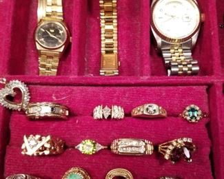 Gold men's and ladie's wedding rings . Other gold rings