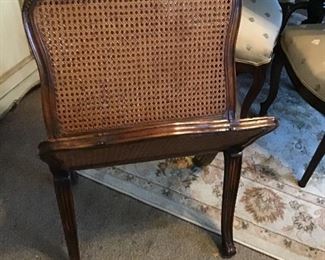 French Provincial Style Cane and Walnut Magazine Rack.  Excellent Condition 