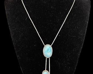 Sterling and Larimar Necklace