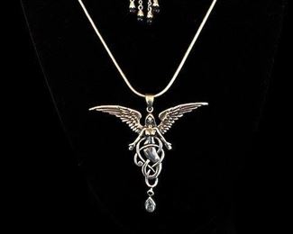 Paul Borda Sterling Necklace and Earrings.  