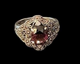 Sterling and Purple Semi-Precious Stone Ring