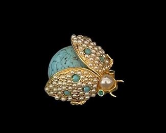 Vintage Hattie Carnegie Winged Ladybug Pin