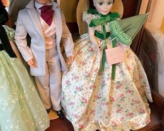 Madame Alexander Scarlett and Rhett Porcelain Dolls.