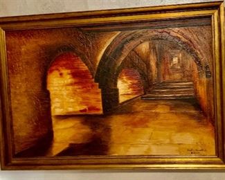 Framed Vibrant Oil Painting Signed 36"×24" $45