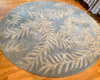 8’ Round light Blue & Cream, hand tufted Wool & Rayon Hand Rug $165