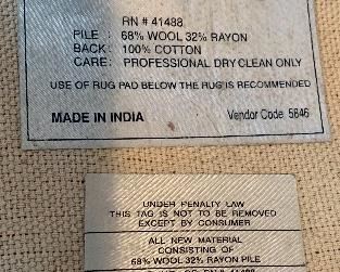 8’ Round light Blue & Cream, hand tufted Wool & Rayon Hand Rug $165