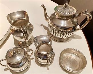 Sterling Silver Tea set pieces
Coffee Pot $200
Tall Creamer $125
Cream $40, Covered Sugar $80
Bowl $25