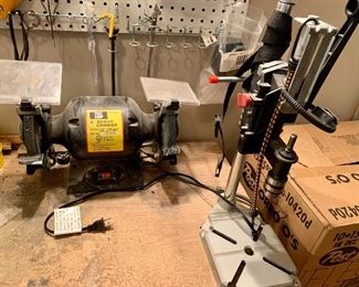 6" Tool Shop Bench Grinder $45
Bench Drill press unbranded $60