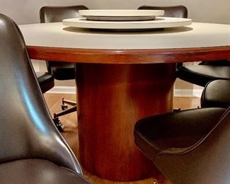 57” Round Mahogany base table $495