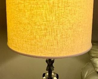 Vintage Black Scroll Metal Table Lamp $18