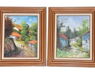 11.Pair Framed Signed Paintings