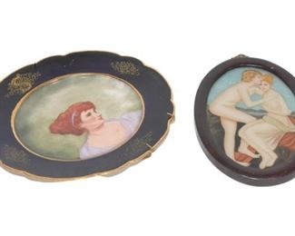 22.Decorative Plate and Oval Framed Painting
