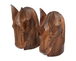45.Pair Horse Head Sculptures